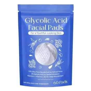 Очищающие диски для лица с фруктовыми кислотами, 60 штук Отшелушивающие, питательные, осветляющие, очищающие, смягчающие, увлажняющие диски 60 мл One Size