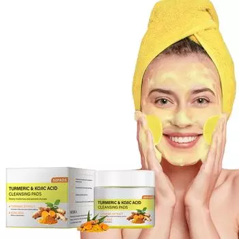 Очищающие диски, очищающие диски Kojic помогают сбалансировать жир и воду кожи, увлажняют, удаляют излишки кератина с кожи тела, 50 шт./30 мл, One Size белый