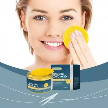 Очищающие диски, Очищающие диски с койевой кислотой помогают сбалансировать жирность и увлажненность кожи, удаляют избыточный кератин с кожи тела с помощью клипсы, 40 шт./30 мл, One Size синий