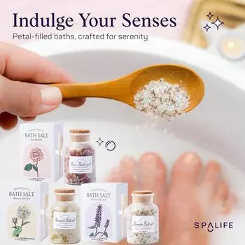 Очищающие и увлажняющие соли для ванн Соль для ванн с сухоцветами розы Средства для ванн для ног Средство для замачивания в ванне 2 в 1 Lavender