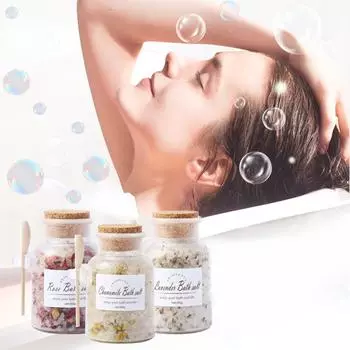 Очищающие и увлажняющие соли для ванн Соль для ванн с сухоцветами розы Средства для ванн для ног Средство для замачивания в ванне 2 в 1 Lavender