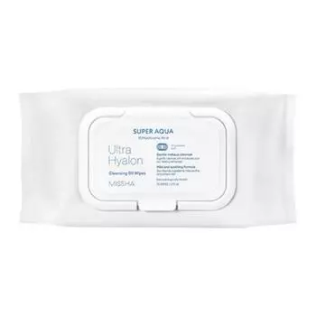 Очищающие масляные салфетки Super Aqua Ultra Hyalon 70 листов (большая емкость), 1 кусок