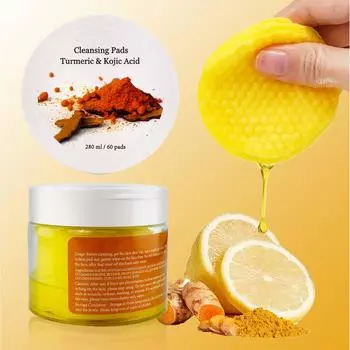 Очищающие отшелушивающие ватные диски Мягко очищают кожу Увлажняют очищающие диски для кожи лица 280 мл One Size жёлтый