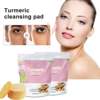 Очищающие подушечки (для удаления темных пятен) Губка для очищения лица, ватные диски, ватные диски, сахарные диски, дорожные, 20 шт. белый