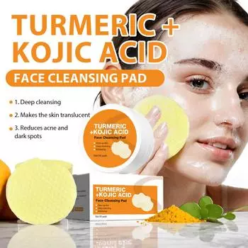 Очищающие подушечки Kojic для тусклой кожи лица, закупоренных пор, излишков масла, грязи, омертвевших клеток кожи, отшелушивания, глубокого очищения с экстрактом лимона, 30 мл One Size