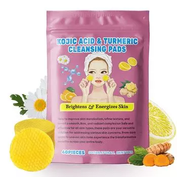 Очищающие подушечки, очищающие подушечки Kojic помогают сбалансировать кожное масло и воду, увлажняют кожу и удаляют излишки кератина с кожи тела.(40 шт/30 мл)