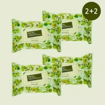 Очищающие салфетки The Face Shop Herb Day, 70 листов, специальный набор 2+2