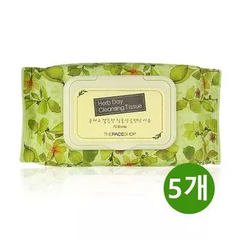 Очищающие салфетки The Face Shop Herb Day, 70 листов, 5 штук
