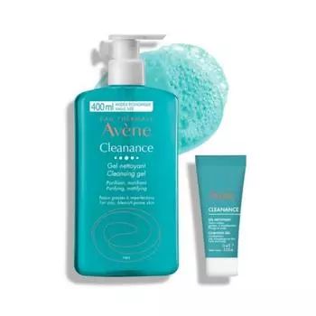 Очищающий гель Avne Cleanance pH-Balanced, 400 мл + 15 мл, 1 набор