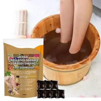 Очищающий гель для замачивания ног с шариками пчелиного лимфодренажа для травяной ванны для снятия усталости ног для похудения Re M3N5 black-1pcs