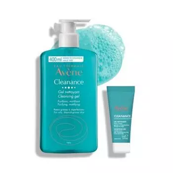 Очищающий гель со сбалансированным pH Avne Cleanance (400мл + 15мл) - набор