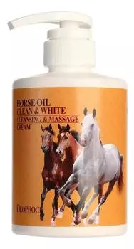Очищающий массажный крем для тела с лошадиным жиром DEOPROCE HORSE OIL CLEANSING & MASSAGE CREAM 430мл
