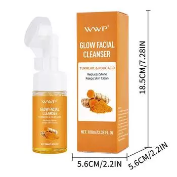 Очищающий мусс с койевой кислотой и куркумой, средство для глубокого очищения, пена, средство для снятия макияжа, средство для умывания 100ml