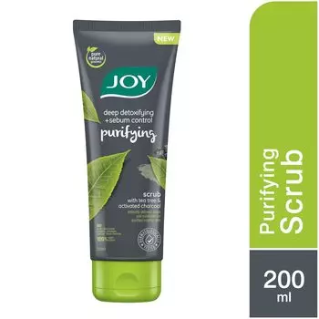 Очищающий скраб для лица Joy с чайным деревом и активированным углем - 200мл