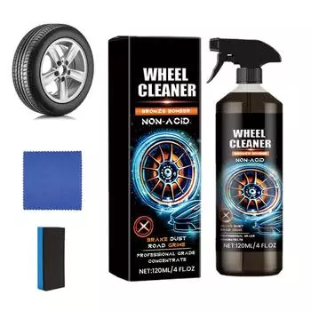 Очиститель автомобильных колес, очиститель для автомобильных дисков, спрей 120 мл, средство для детализации автомобиля, мощный блеск для шин, без скрабирования, очиститель колес для CHINA