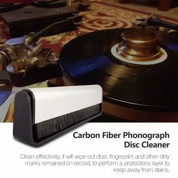 Очиститель дисков фонографа из углеродного волокна, виниловые пластинки, мягкая чистка, антистатические проигрыватели, дисковая щетка чёрный