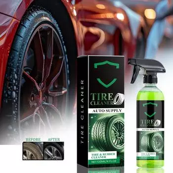 Очиститель для автомобильных шин, спрей для очистки и удаления пятен, спрей для удаления накипи и обновления нового очистителя для шин, очистите все колесо, 120 мл One Size белый