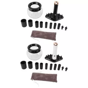 Очиститель для кистей для макияжа, сушилка, 8 размеров, силиконовые воротники, глубокая очистка, автоматический очиститель для кистей для макияжа Black