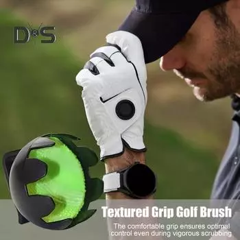 Очиститель для мячей для гольфа Пластиковая щетка для мойки мячей для гольфа Портативные гаджеты для чистки гольфа Аксессуары Прикрепите к тележке для сумки для гольфа чёрный
