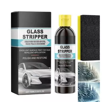 Очиститель для полировки автомобильных стекол 100 мл, средство для удаления масляной пленки с окон автомобиля, непромокаемое средство для удаления масляной пленки с лобового стекла с губкой CHINA