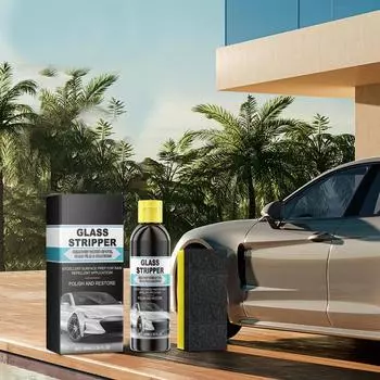 Очиститель для полировки автомобильных стекол 100 мл, средство для удаления масляной пленки с окон автомобиля, непромокаемое средство для удаления масляной пленки с лобового стекла с губкой CHINA