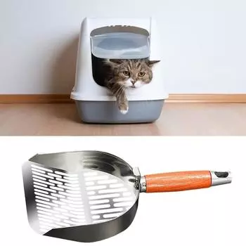 Очиститель фекалий домашних животных из нержавеющей стали, лопата для чистки туалетов кошек, инструмент для чистки фекалий домашних животных