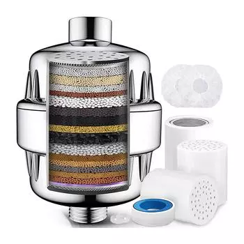 Очиститель головки Pure Blue Showerhead Clear NSF Chrome Water Фильтр для душа Фильтр для душа для жесткой воды 10 Stages