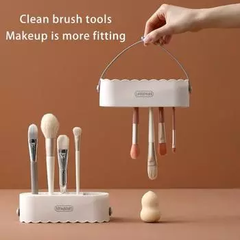 Очиститель кистей для макияжа и сушилка для суспензий 3 в 1 Сухой и влажный держатель кистей для макияжа двойного назначения Губка для макияжа
