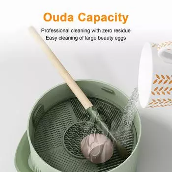 Очиститель кистей для макияжа, косметический блендер, губка для чистки, чаша для чистки, сушки, хранения, инструмент 3-в-1 с кофейный