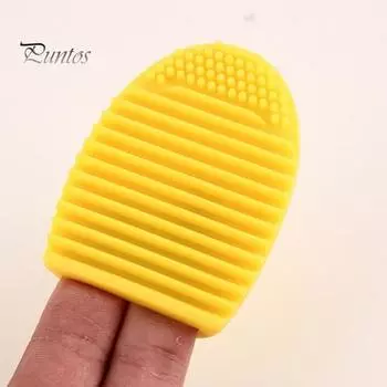 Очиститель кистей для макияжа, силиконовый косметический скребок для чистки, коврик в форме яйца, перчатка, чистящая подушечка, инструмент-кисть фиолетовый