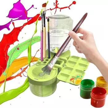 Очиститель кистей для рисования Автоматическая циркуляция воды Машина для чистки кистей для рисования Ведро для чистки Устройство для чистки кистей для рисования Художественные инструменты 1set розовый