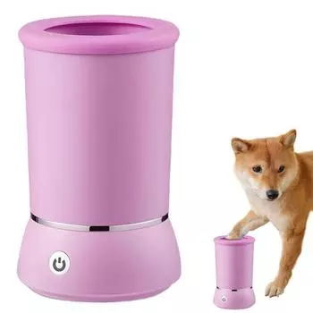 Очиститель лап для собак USB-моющее устройство для лап, автоматическое устройство для чистки грязных лап домашних животных, чашка для маленьких, средних, больших кошек/собак розовый