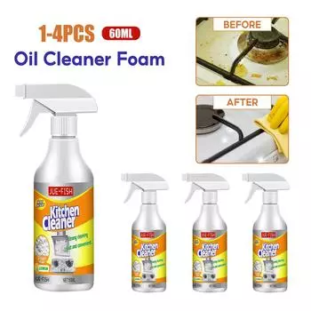 Очиститель масла Bubble Spray Remover Жировая пена Многоцелевая очистка масла для кухонных решеток Пена для мытья кухонной утвари Обезжириватель 60ml Bottled