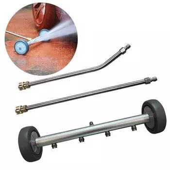 Очиститель мойки высокого давления на шасси 4000PSI 16-дюймовый электрический моющий локомотив Щетка для подтоварной воды с 2 удлинителями серебряный