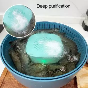 Очиститель овощей IPX7 Водонепроницаемый пищевой класс с автоматическим отключением питания Компактный размер Стиральная машина с запуском одной кнопкой Очиститель овощей и фруктов Кухонные принадлежности зелёный