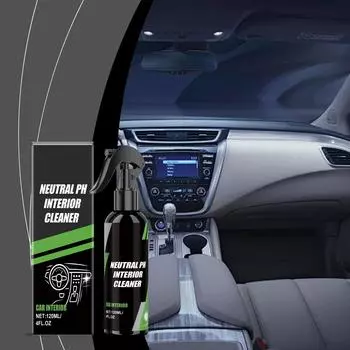 Очиститель салона автомобиля, универсальное средство для дезинфекции и ухода за многокомпонентными материалами, эффективное разложение масляных пятен и отпечатков обуви, 120 мл One Size чёрный