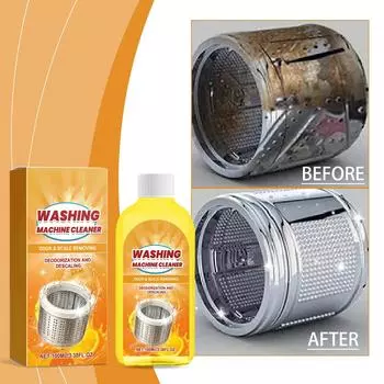 Очиститель стиральной машины; Очистка стиральной машины от накипи; Бытовые чистящие средства; Мощное удаление накипи, стерилизация, дезинфекция и удаление запахов(100мл) One Size жёлтый
