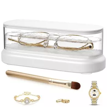 Очиститель ювелирных изделий, Аппарат ультразвуковой чистки, Цистально-прозрачный бак большой емкости на 450 мл, Очиститель серебра белый