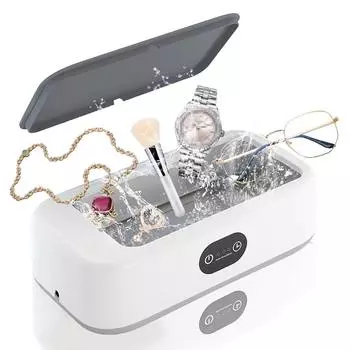 Очиститель ювелирных изделий Sonic Wave 49 кГц Профессиональный очиститель с одной кнопкой управления 3-уровневым таймером US Plug белый