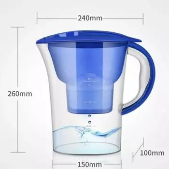 Очиститель воды емкостью 2,5 л Фильтр для воды четырехслойный фильтр кувшин для воды очиститель для офиса бытовой универсальный тип синий