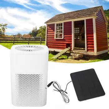 Очиститель воздуха монокристаллический кремниевый солнечный автомобильный воздушный фильтр для вентиляции курятника для собак 10 Вт белый