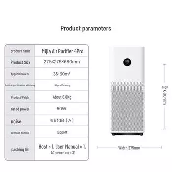 Очиститель воздуха Xiaomi Mijia 4 Pro: Умное удаление пыли, дымки и формальдегида в доме и офисе 4 Lite