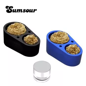 Очиститель жала паяльника Мягкая силиконовая оловянная коробка для чистки олова Воскресающая паста в дополнение к оловянному шарику с основанием чёрный