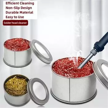 Очиститель жала паяльника Нескользящий Очиститель жала паяльника Проволочный шарик Оловянный Удалить Для Чистки Паяльников И Наконечников золотистый