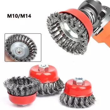 Очистка ржавчины, проволочная щетка для удаления ржавчины, угловая шлифовальная машина, чашка, абразивная щетка, абразивный инструмент 3inch M10
