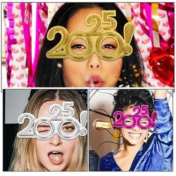 Очки 2025 года, очки с новым годом, очки с бриллиантовым блеском, рождественские крутые тематические реквизиты для косплея, забавные декорации для выпускного вечера A2