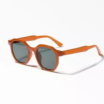 Очки 3911 Черные ретро повседневные солнцезащитные очки с круглой оправой