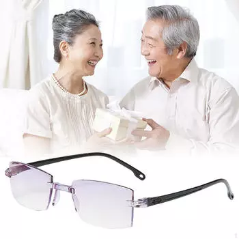 Очки без оправы для пресбиопии, блокирующие синий свет, модные для покупок 150°