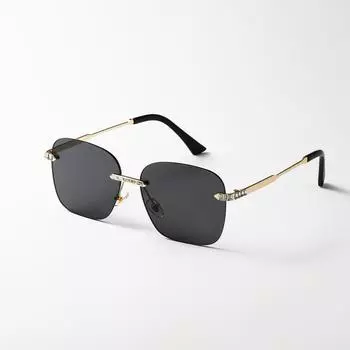 Очки без полей квадратные мужские металлические большие текстурные солнцезащитные очки новые женские Ins солнцезащитные очки