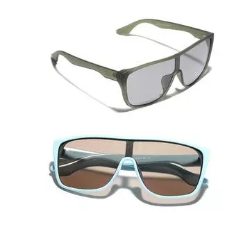 Очки Большие квадратные цельные солнцезащитные очки женские Wind Sweet Cool персонализированные солнцезащитные очки мужские розовый